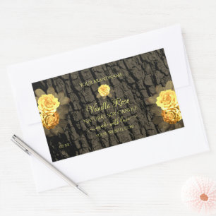 Floral Product Labels Brown Wood Grain Tree Bark