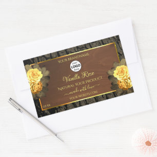 Floral Product Labels Wood Grain Tree Bark Logo