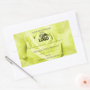 Floral Product Labels Yellow Rose Palm Leaves Logo