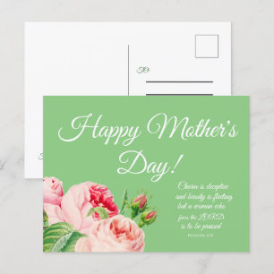 Floral Proverbs 31 Mother's Day Postcard