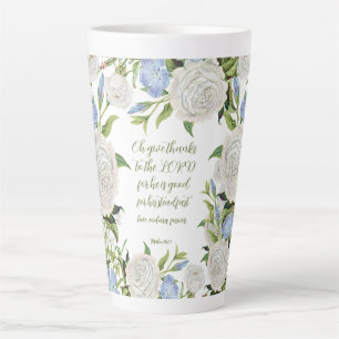 Floral Psalm 107:1 Latte Mug