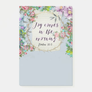 Floral Psalm Spiritual Christian Verse Quote Post-it Notes