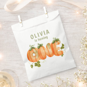 Floral Pumpkin 1st Birthday Fall Favour Bag