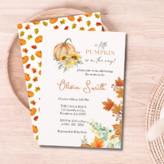 Floral Pumpkin Baby Shower Invitation