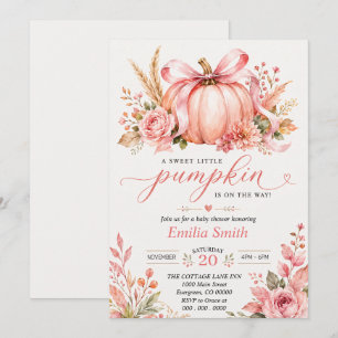 Floral Pumpkin Baby Shower Invitation
