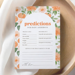 Floral Pumpkin Baby Shower Predictions and Advice Invitation