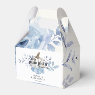 Floral Pumpkin Baby Shower Watercolor Blue Lilac Favor Box