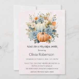 Floral Pumpkin Bridal Shower Invitation 