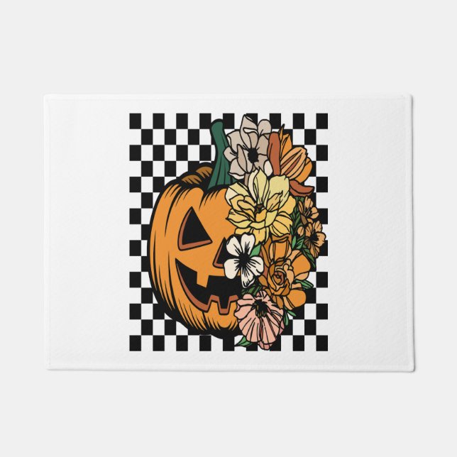 Floral Pumpkin Doormat (Front)