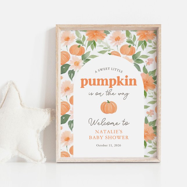 Floral Pumpkin Fall Baby Shower Welcome Sign (Creator Uploaded)