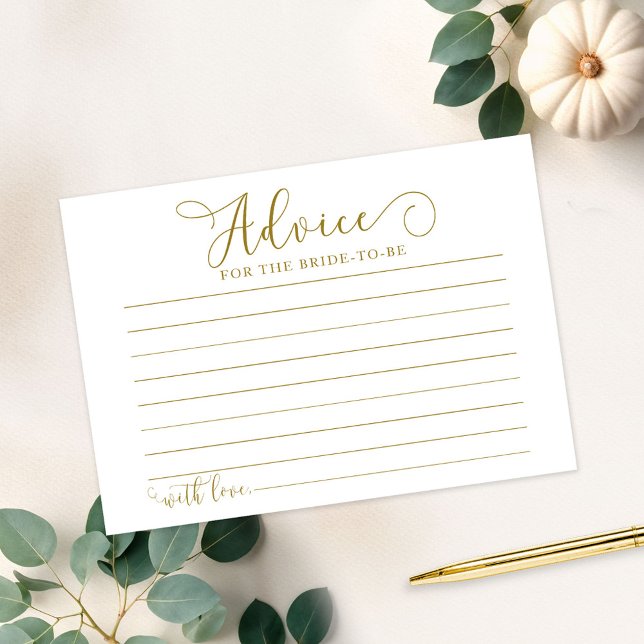 Floral Pumpkin Fall Bridal Shower Advice Card (Creator Uploaded)