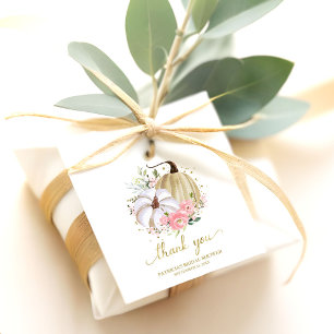 Floral Pumpkin Fall Bridal Shower Favour Favour Tags