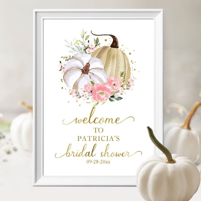 Floral Pumpkin Fall Bridal Shower Welcome Sign (Creator Uploaded)