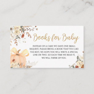 Floral Pumpkin Fall in Love Books for Baby Enclosure Card