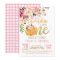 Floral Pumpkin First Birthday Invitation - Girl