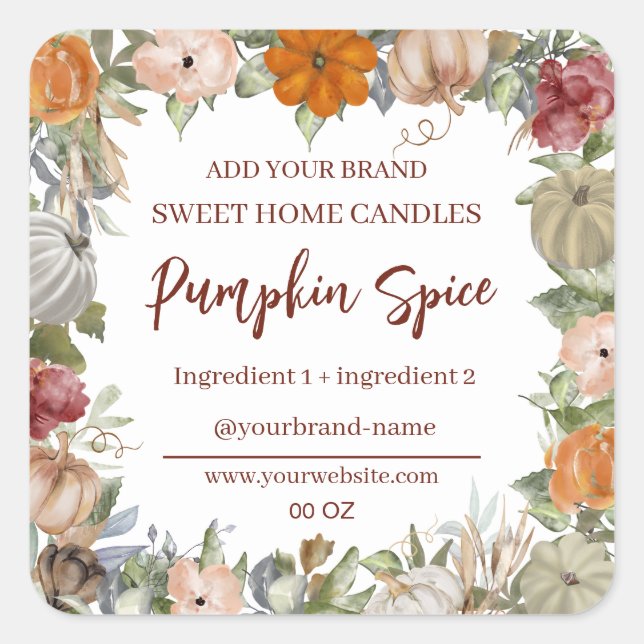 Floral Pumpkin product label (Front)