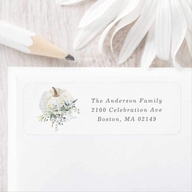 Floral Pumpkin Return Address Label (Insitu)