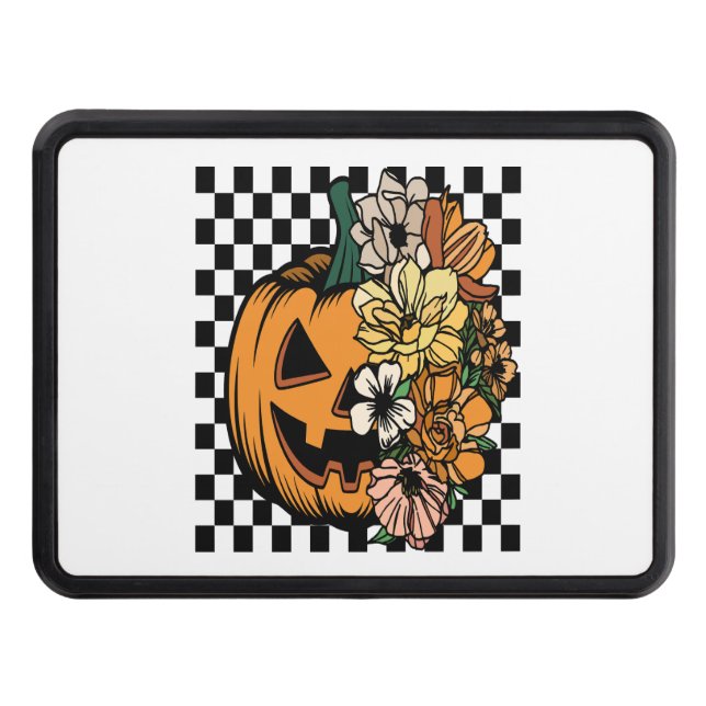 Floral Pumpkin Trailer Hitch Cover (Front)