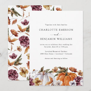 Floral Pumpkin Wedding Invitation