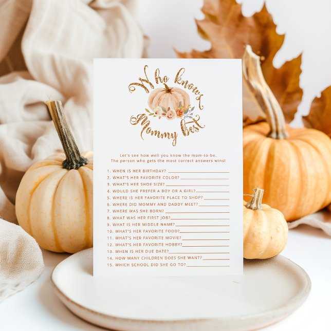 Floral pumpkin Who knows mommy best shower game (Creator Uploaded)