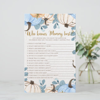 Floral pumpkin - Who knows mommy best shower game