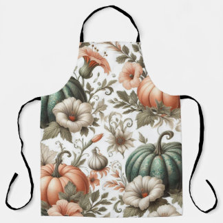 Floral pumpkins pattern  apron