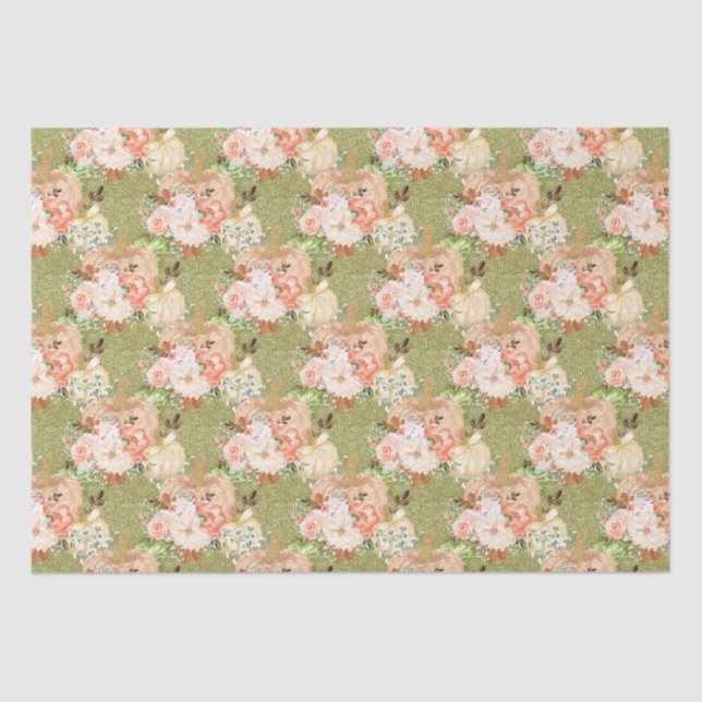 Floral Pumpkins Tissue Paper (Front)