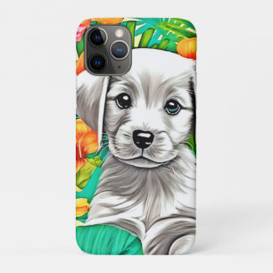 Floral Puppy Art iPhone 11 Pro Case