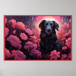 Floral Pups Poster