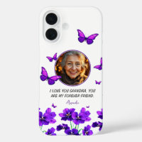 Floral Purple Butterfly Grandma Photo