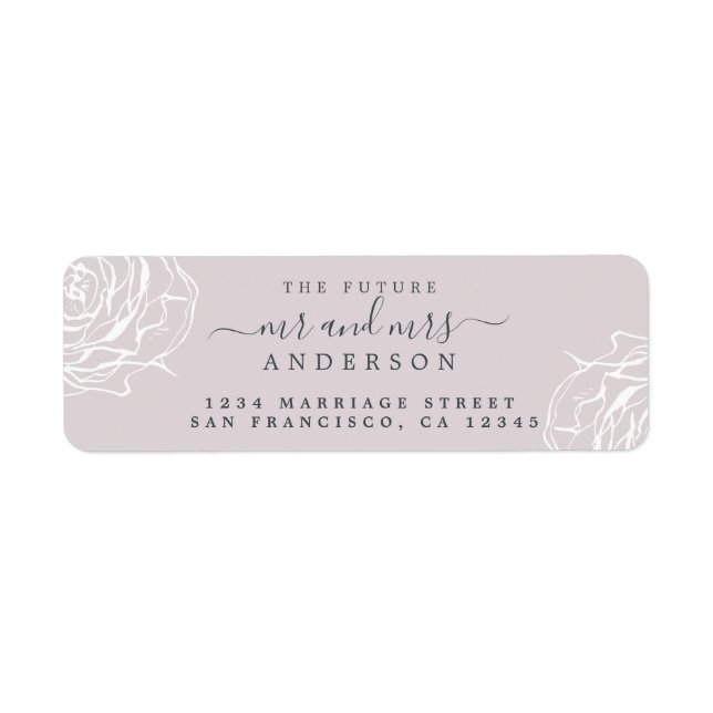 Floral Purple Future M. Mme Mariage Retour Adresse (Devant)