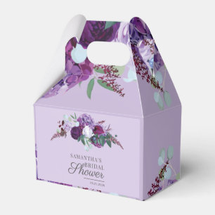 Floral Purple Greenery Botanical Bridal Shower Favor Box