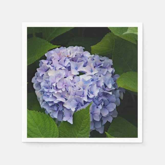 Floral Purple Hydrangea Photo Napkin (Front)
