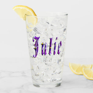 Floral Purple Julie Name, Glass