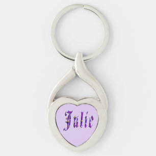 Floral Purple Julie Name, Keychain