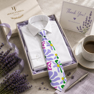 Floral Purple Lavender Neck Tie