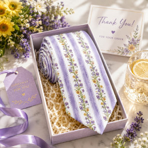Floral Purple Lavender Neck Tie