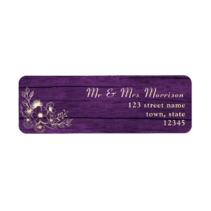 Floral Purple Mariage Adresse de retour