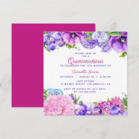 Floral Purple Paisley Modern Quinceañera