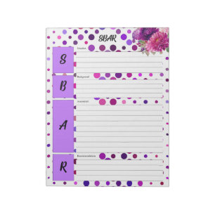 Floral Purple Polka Dots _ SBAR Temp Notepad