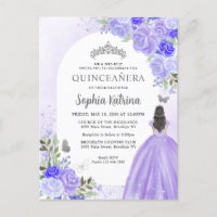 Floral Purple Violet Princess Birthday Quinceanera