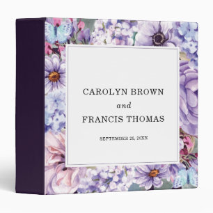 Floral Purple Watercolor Wedding Personalized Binder
