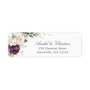 Floral Purple White Greenery Adresse de retour