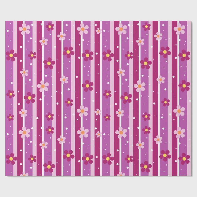Floral Purple Wrapping Paper (Flat)