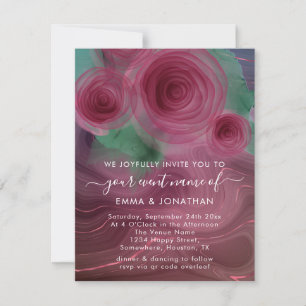 Floral QR Code Marsala Rose Burgundy