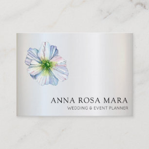 *~* Floral QR Flower Rainbow White Anemone Business Card