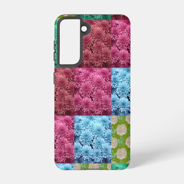 floral quilt design samsung galaxy s21 case (Back)