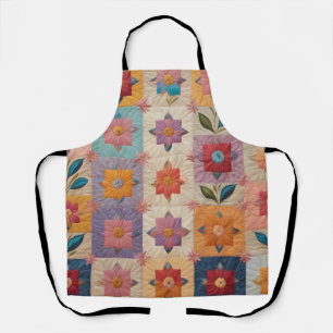 Floral quilt pattern apron
