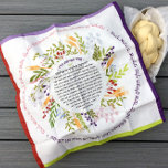 Floral Quirky  Yehi Ratzo Challah Dough Cover & Napkin<br><div class="desc">New Florals- in today's colours. By popular demand, we've created this design favourite in a 'Yehi Ratzon' version. Includes the Full Blessing. Need help with this design? Want to see other colours or design variations? Please email: BestDressedBread@gmail.com. *** IMPORTANT*** BEFORE PLACING A LARGER ORDER (20 OR MORE PIECES) PLEASE EMAIL: BestDressedBread@gmail.com...</div>