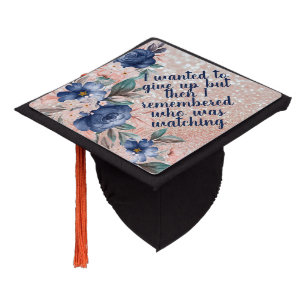 Floral Quote Graduation Cap Topper